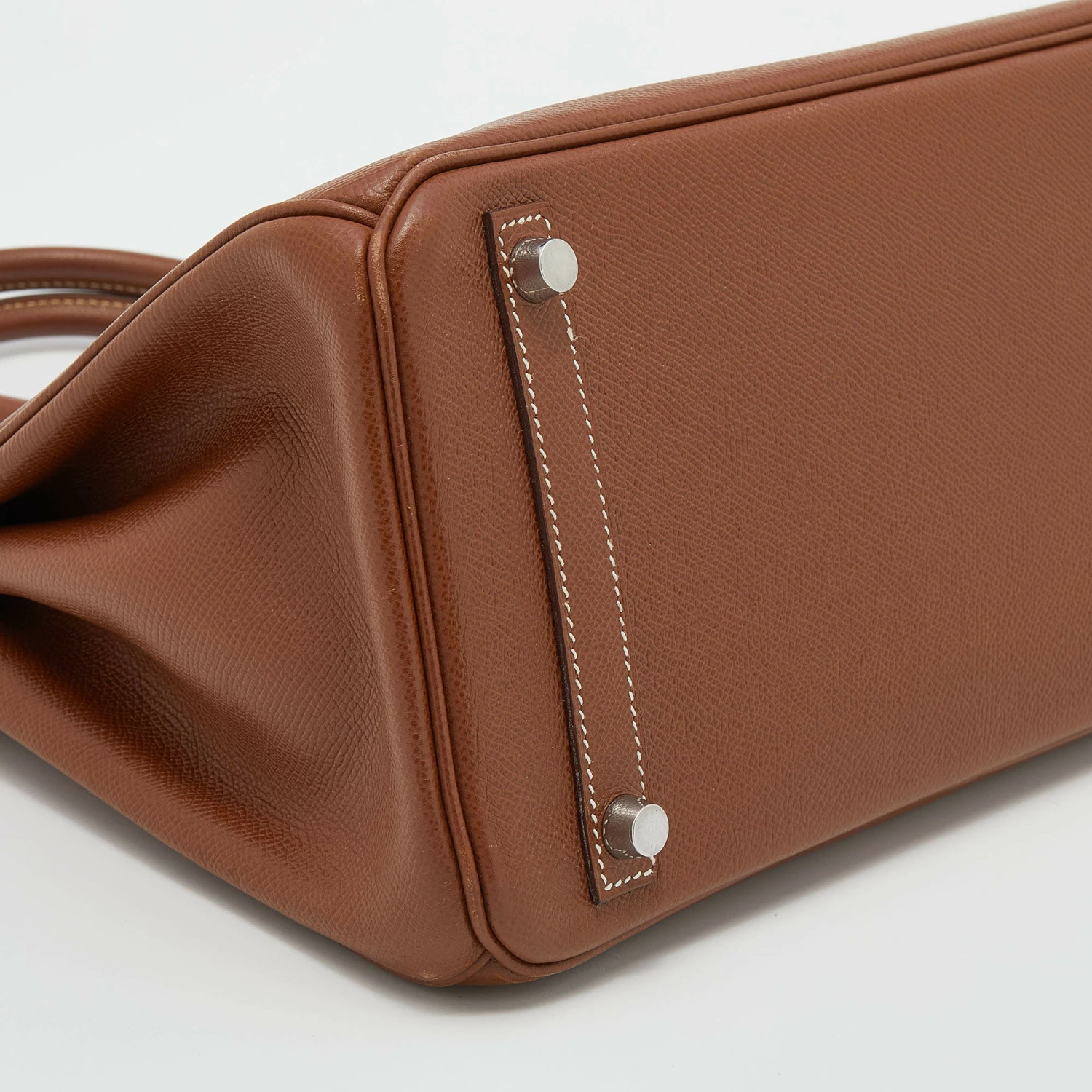 Hermes Gold Epsom Leather Palladium Hardware Birkin 30 Bag For Women 17 Hermes Gold Epsom Leather Palladium Hardware Birkin 30 Bag For Women - Image 15