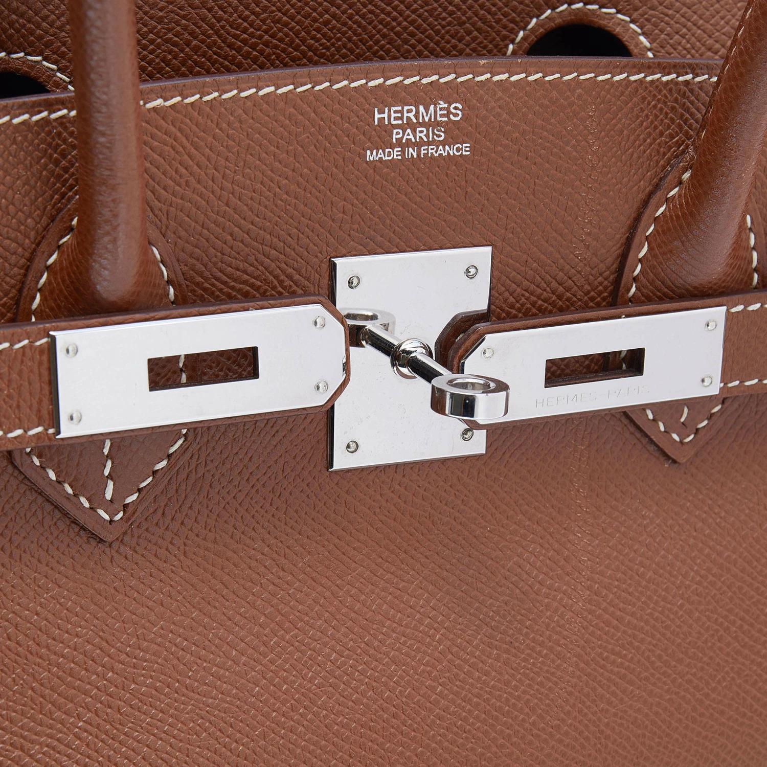 Hermes Gold Epsom Leather Palladium Hardware Birkin 30 Bag For Women 11 Hermes Gold Epsom Leather Palladium Hardware Birkin 30 Bag For Women - Image 9