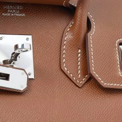 Hermes Gold Epsom Leather Palladium Hardware Birkin 30 Bag For Women 24 Hermes Gold Epsom Leather Palladium Hardware Birkin 30 Bag For Women -Deals Hermes Store luxury women hermes used handbags p645435 007