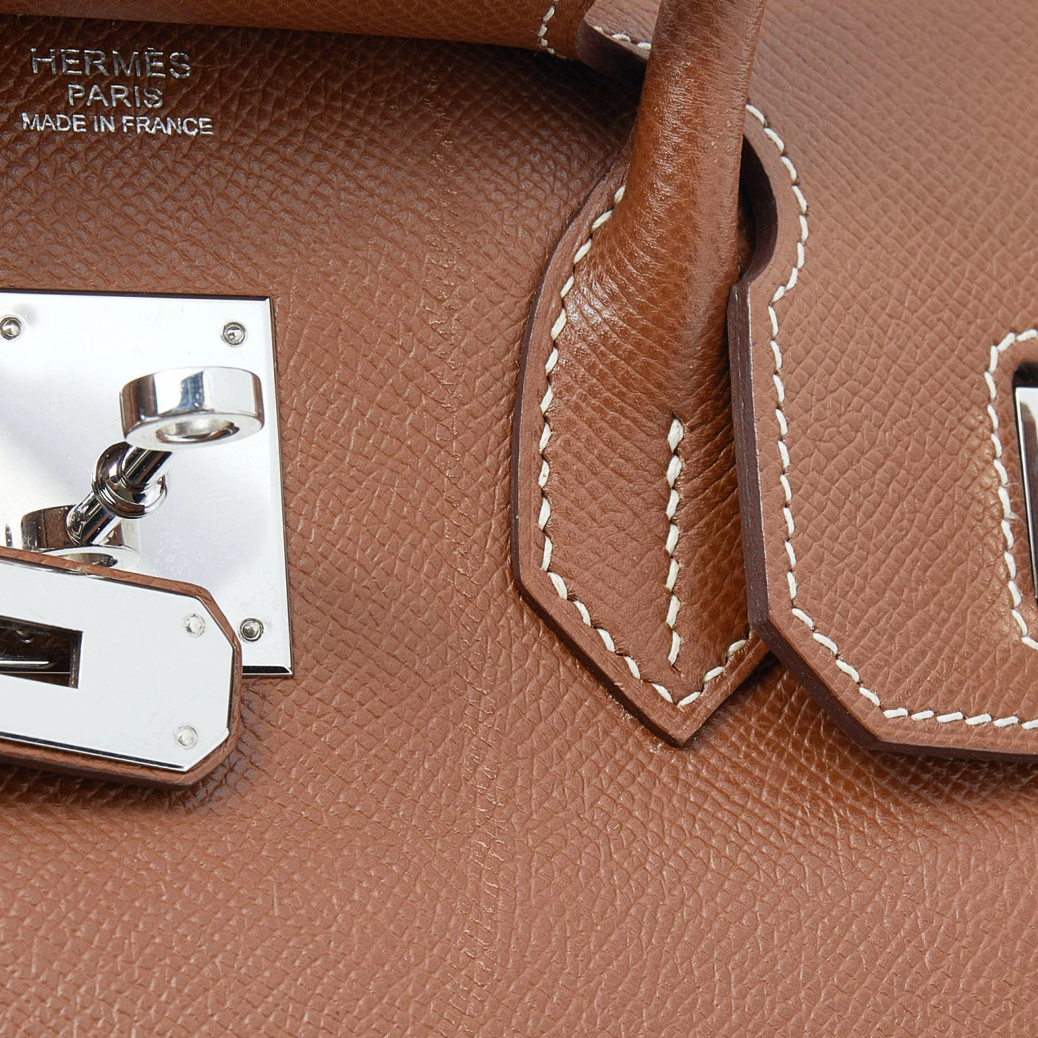 Hermes Gold Epsom Leather Palladium Hardware Birkin 30 Bag For Women 10 Hermes Gold Epsom Leather Palladium Hardware Birkin 30 Bag For Women - Image 8