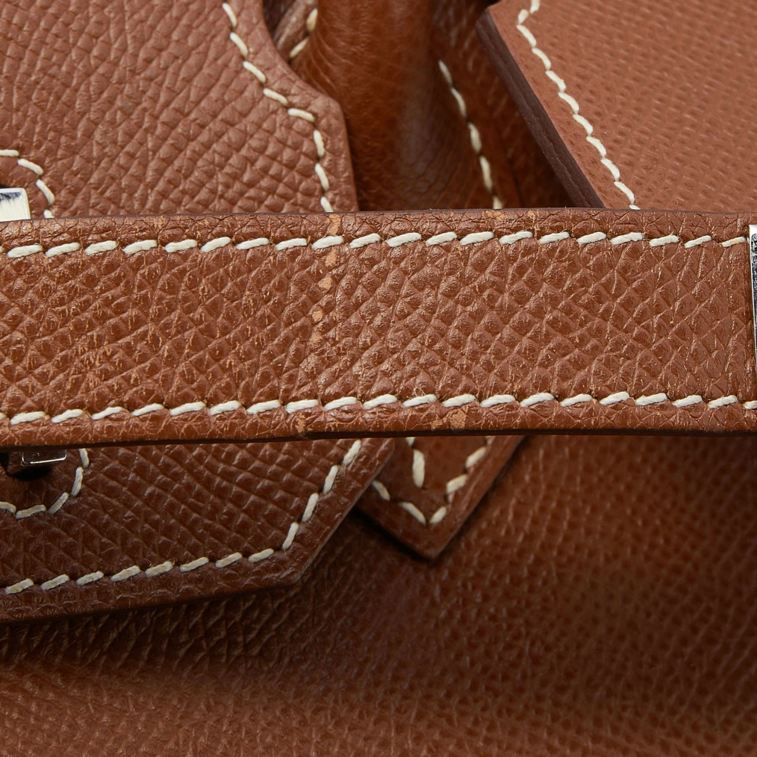 Hermes Gold Epsom Leather Palladium Hardware Birkin 30 Bag For Women 9 Hermes Gold Epsom Leather Palladium Hardware Birkin 30 Bag For Women - Image 7