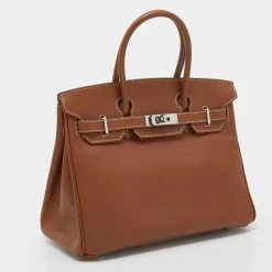 Hermes Gold Epsom Leather Palladium Hardware Birkin 30 Bag For Women 19 Hermes Gold Epsom Leather Palladium Hardware Birkin 30 Bag For Women -Deals Hermes Store luxury women hermes used handbags p645435 012