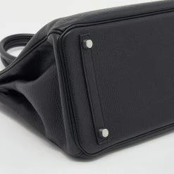 Hermes Black Clemence Leather Palladium Hardware Birkin 30 Bag For Women -Deals Hermes Store luxury women hermes used handbags p645441 001