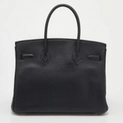 Hermes Black Clemence Leather Palladium Hardware Birkin 30 Bag For Women -Deals Hermes Store luxury women hermes used handbags p645441 010