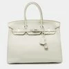 Hermes Pearl Grey Togo Leather Palladium Finish Birkin 35 Bag For Women -Deals Hermes Store luxury women hermes used handbags p645469 008