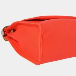 Hermes Orange Toile & Natural Vache Hunter Herbag Zip 31 PHW For Women -Deals Hermes Store luxury women hermes used handbags p645931 003