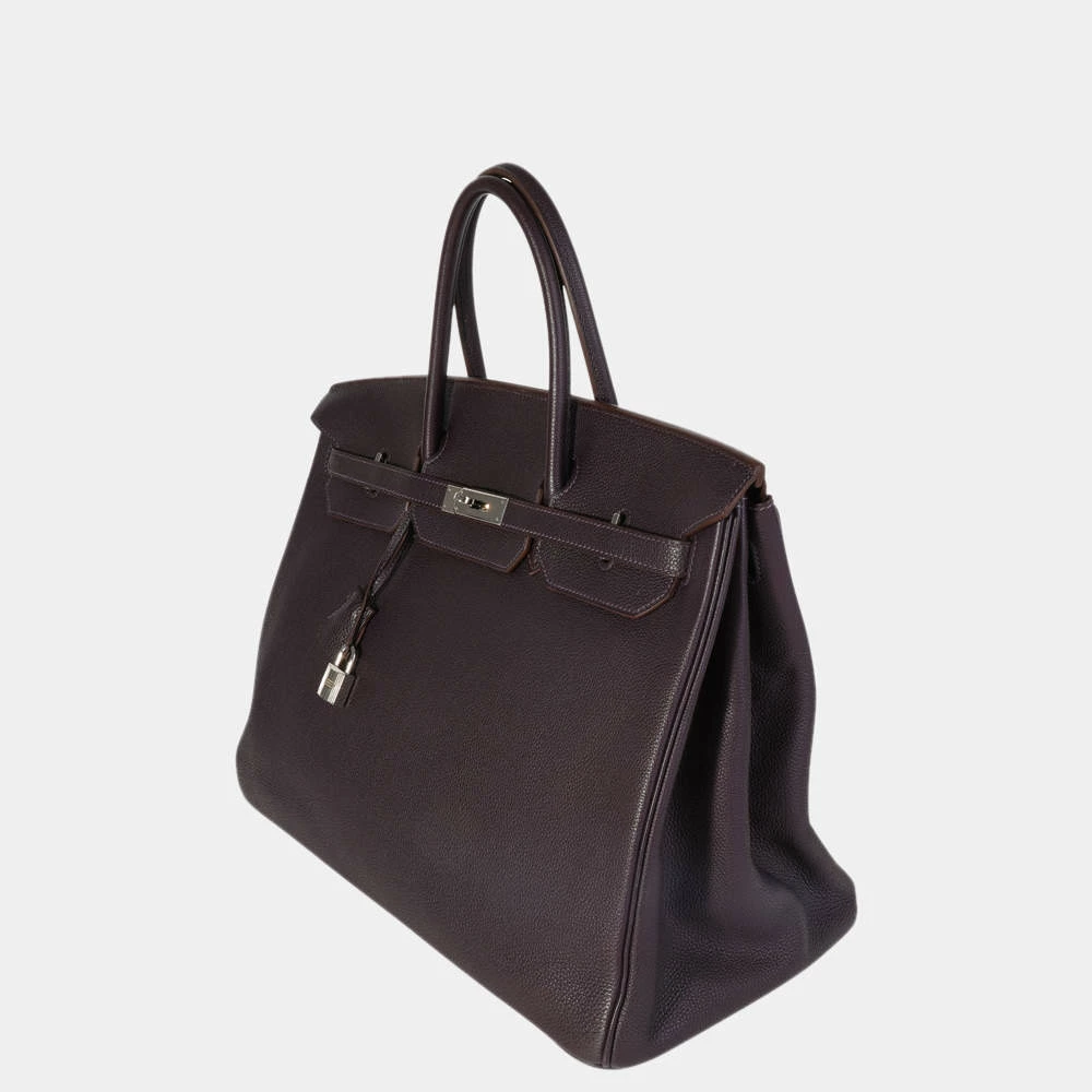 Hermes Raisin Togo Birkin 40 PHW For Women 4 Hermes Raisin Togo Birkin 40 PHW For Women - Image 2