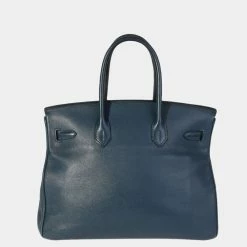 Hermes Bleu De Prusse Swift Birkin 35 PHW For Women -Deals Hermes Store luxury women hermes used handbags p645949 001