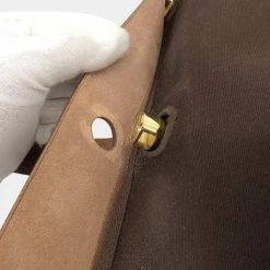 Hermes Bag Ladies Tote Ale Kabas MM Toile Officier Brown Leather F Engraved For Women -Deals Hermes Store luxury women hermes used handbags p646675 006