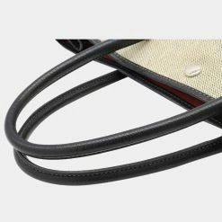 Hermes Garden Party PM Bolduk Pattern Tote Bag Handbag Toile Ash Leather Gray Black For Women -Deals Hermes Store luxury women hermes used handbags p646680 001