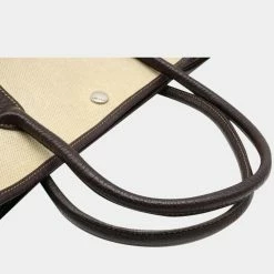 Hermes Garden Party PM Tote Bag Handbag Twarash Negonda Leather Beige Dark Brown T Engraved For Women -Deals Hermes Store luxury women hermes used handbags p646681 004