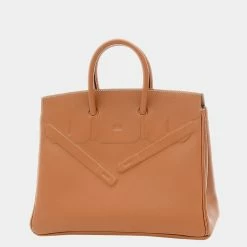 Hermes Birkin Shadow 25 Swift Gold Z Engraved Handbag For Women