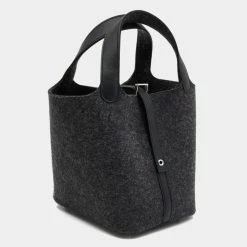 Hermes Grey/Noir Felt And Swift Leather Picotin Lock 18 Bag For Women -Deals Hermes Store luxury women hermes used handbags p647446 014