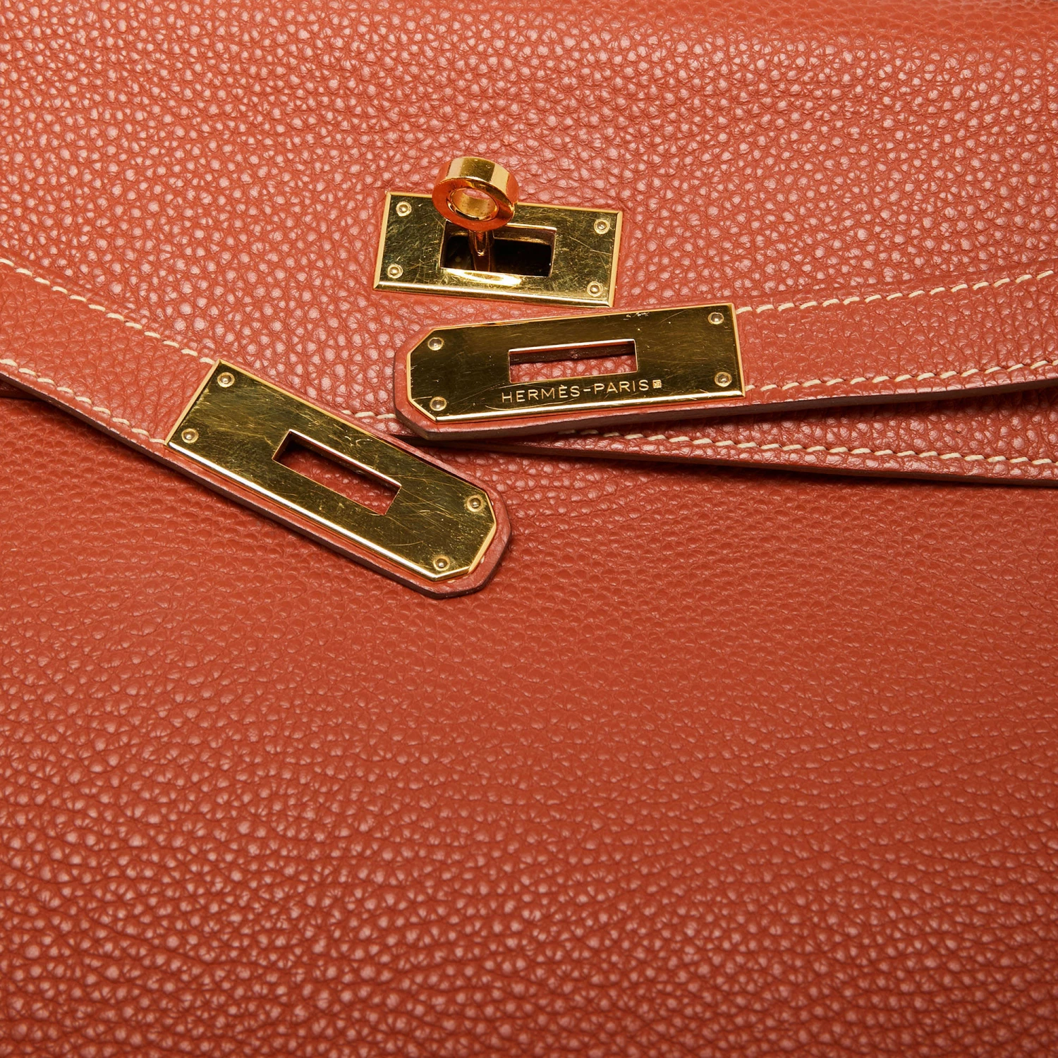 Hermes Sanguine Togo Leather Gold Finish Kelly Retourne 35 Bag For Women 8 Hermes Sanguine Togo Leather Gold Finish Kelly Retourne 35 Bag For Women - Image 6