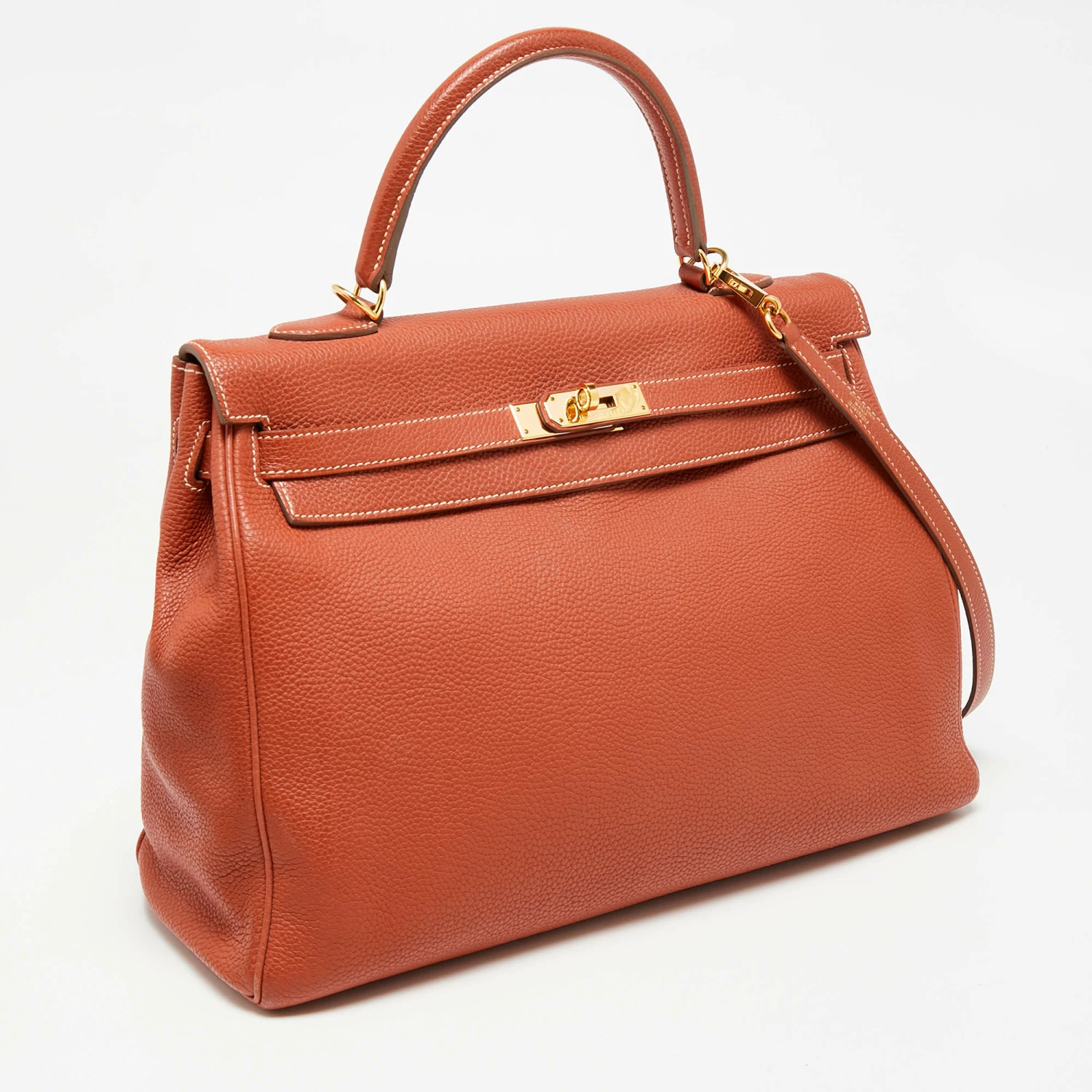 Hermes Sanguine Togo Leather Gold Finish Kelly Retourne 35 Bag For Women 5 Hermes Sanguine Togo Leather Gold Finish Kelly Retourne 35 Bag For Women - Image 3