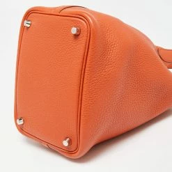 Hermes Cuivre Clemence Leather Picotin Lock 18 Bag For Women -Deals Hermes Store luxury women hermes used handbags p647786 008