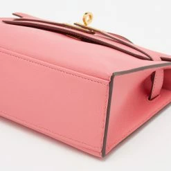 Hermes Rose Lipstick Swift Leather Gold Hardware Kelly Pochette For Women -Deals Hermes Store luxury women hermes used handbags p648340 006