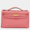 Hermes Rose Lipstick Swift Leather Gold Hardware Kelly Pochette For Women -Deals Hermes Store luxury women hermes used handbags p648340 007