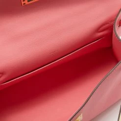 Hermes Rose Lipstick Swift Leather Gold Hardware Kelly Pochette For Women -Deals Hermes Store luxury women hermes used handbags p648340 013