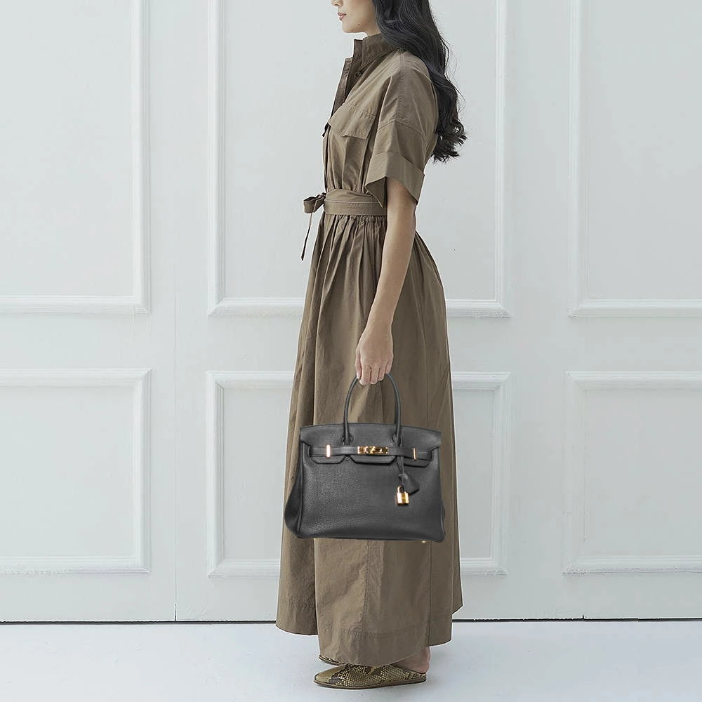 Hermes Black Togo Leather Gold Finish Birkin 30 Bag For Women 4 Hermes Black Togo Leather Gold Finish Birkin 30 Bag For Women - Image 2