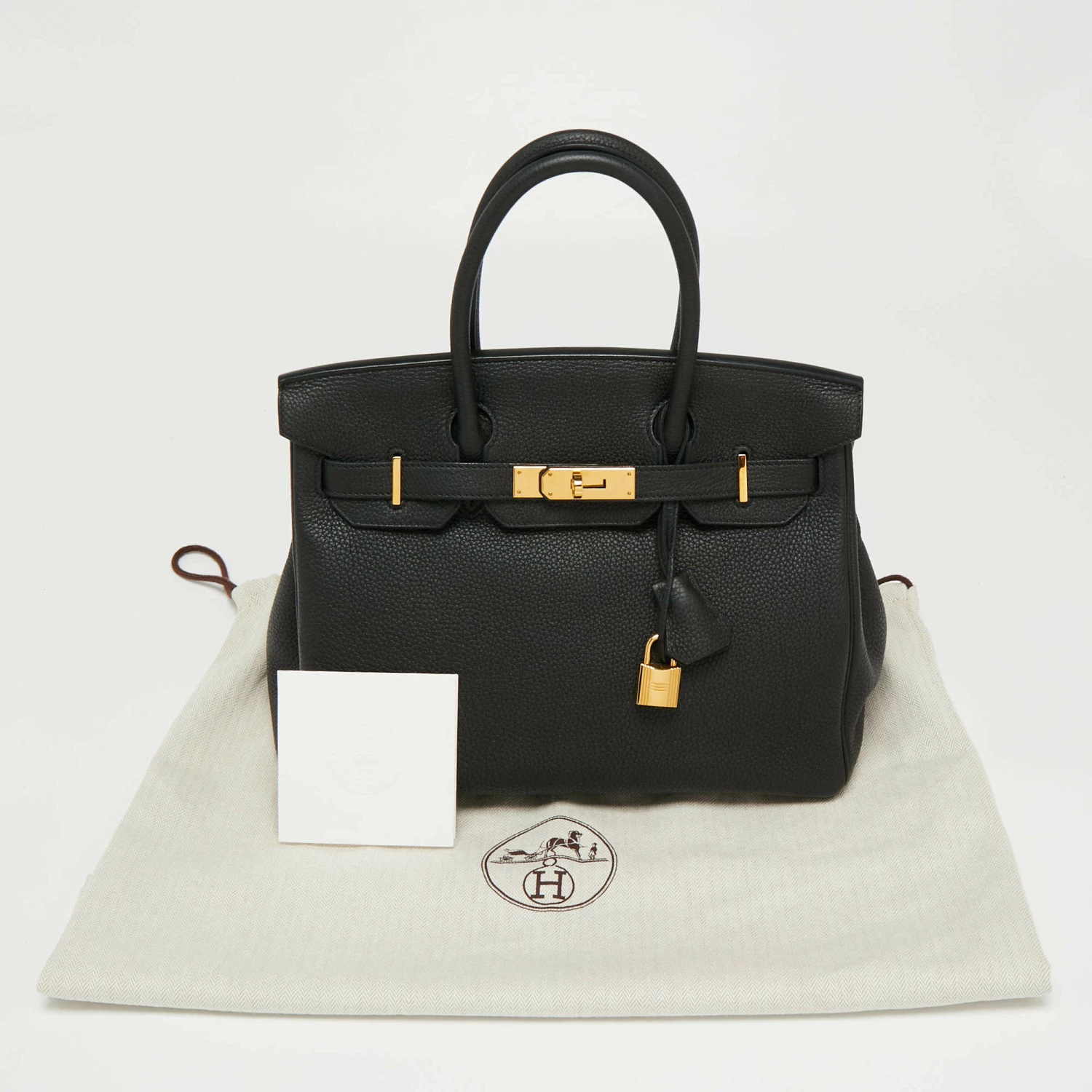 Hermes Black Togo Leather Gold Finish Birkin 30 Bag For Women 14 Hermes Black Togo Leather Gold Finish Birkin 30 Bag For Women - Image 12
