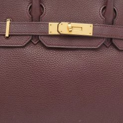 Hermes Bordeaux Togo Leather Gold Plated Hardware Birkin 30 Bag For Women -Deals Hermes Store luxury women hermes used handbags p649192 008