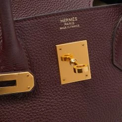 Hermes Bordeaux Togo Leather Gold Plated Hardware Birkin 30 Bag For Women -Deals Hermes Store luxury women hermes used handbags p649192 017