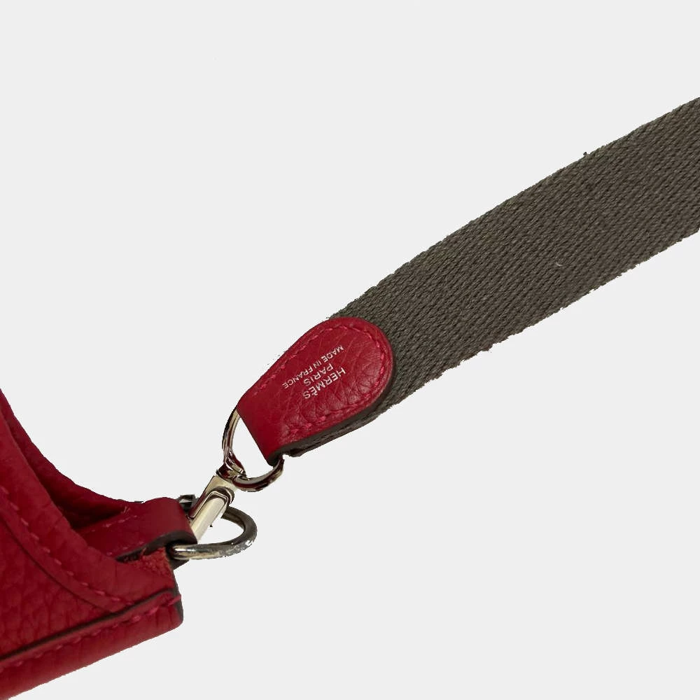 Hermes Red Clemence Leather Evelyne I TPM Shoulder Bag For Women 9 Hermes Red Clemence Leather Evelyne I TPM Shoulder Bag For Women - Image 7