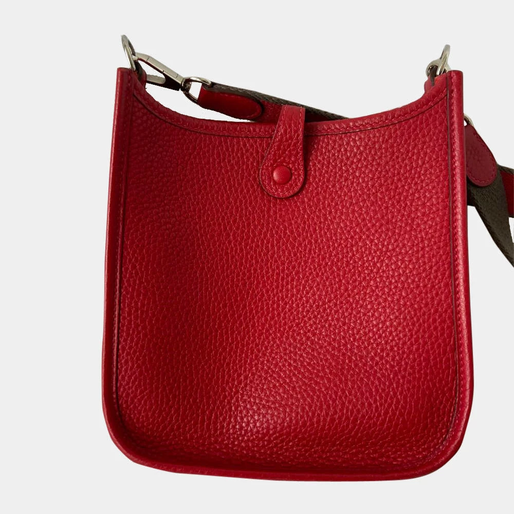 Hermes Red Clemence Leather Evelyne I TPM Shoulder Bag For Women 4 Hermes Red Clemence Leather Evelyne I TPM Shoulder Bag For Women - Image 2