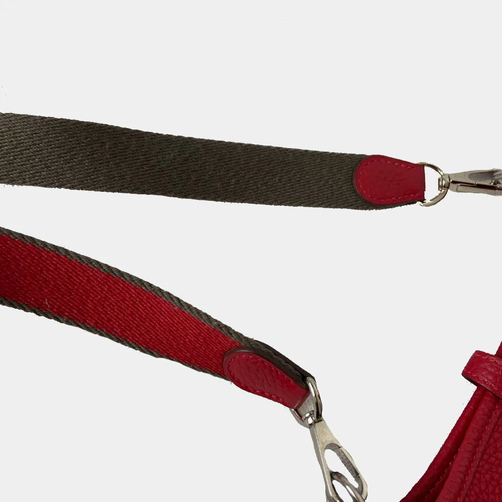 Hermes Red Clemence Leather Evelyne I TPM Shoulder Bag For Women 10 Hermes Red Clemence Leather Evelyne I TPM Shoulder Bag For Women - Image 8