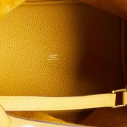 Hermes Hermès Jaune Ambre Togo Leather Picotin Lock 22 Bag For Women -Deals Hermes Store luxury women hermes used handbags p649352 008
