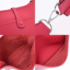 Hermes Pink Taurillon Clemence Leather Evelyn III PM Shoulder Bag For Women -Deals Hermes Store luxury women hermes used handbags p649932 008