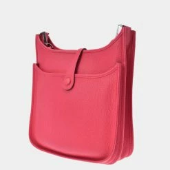 Hermes Pink Taurillon Clemence Leather Evelyn III PM Shoulder Bag For Women -Deals Hermes Store luxury women hermes used handbags p649932 010