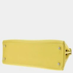 Hermes Yellow Evercolor Leather Palladium Hardware Kelly Retourne 32 Bag For Women -Deals Hermes Store luxury women hermes used handbags p649943 006