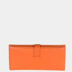 Hermes Orange Togo Bearn Wallet GHW For Women -Deals Hermes Store luxury women hermes used handbags p650089 002