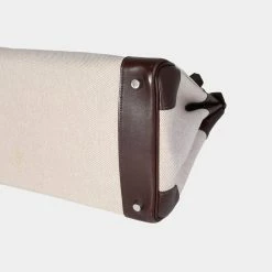 Hermes Havane Swift & Ecru Toile Birkin 35 PHW For Women -Deals Hermes Store luxury women hermes used handbags p650101 006