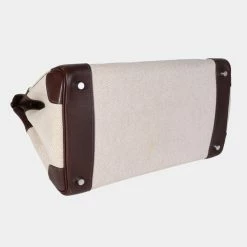 Hermes Havane Swift & Ecru Toile Birkin 35 PHW For Women -Deals Hermes Store luxury women hermes used handbags p650101 007