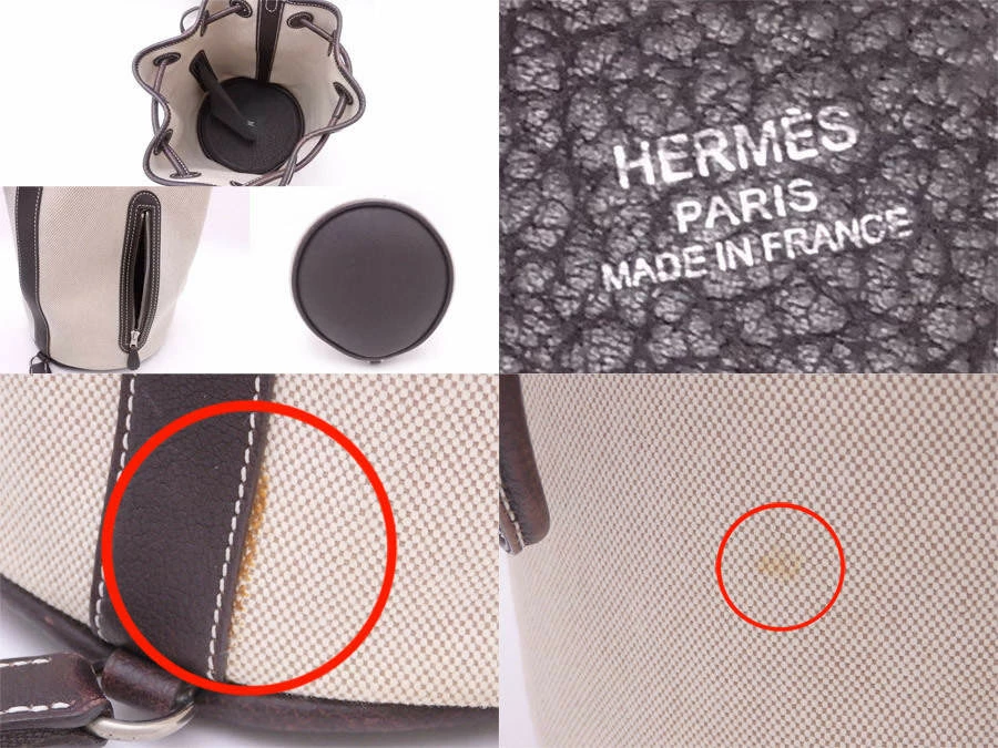 Hermes Beige Brown Canvas Leather Shoulder Bag For Women 8 Hermes Beige Brown Canvas Leather Shoulder Bag For Women - Image 6