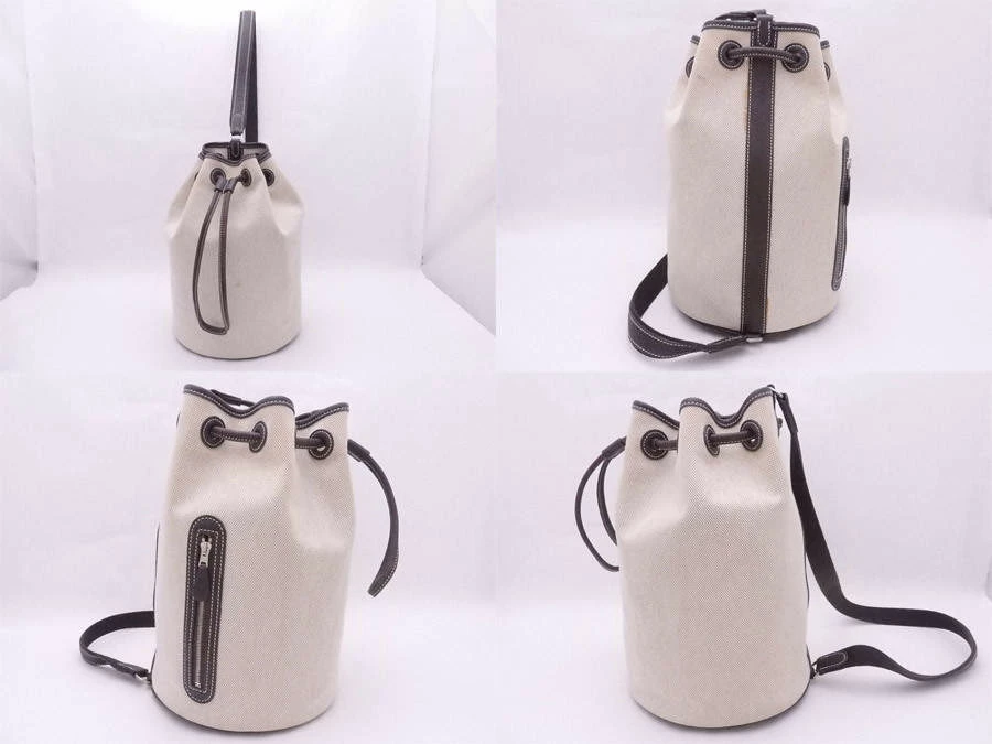 Hermes Beige Brown Canvas Leather Shoulder Bag For Women 9 Hermes Beige Brown Canvas Leather Shoulder Bag For Women - Image 7