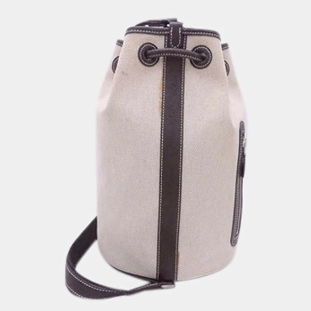 Hermes Beige Brown Canvas Leather Shoulder Bag For Women 7 Hermes Beige Brown Canvas Leather Shoulder Bag For Women - Image 5