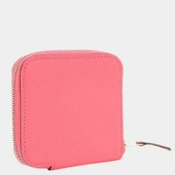 Hermes Azap Mini Coin Case Epson Rose Azare Wallet For Women -Deals Hermes Store luxury women hermes used handbags p650357 001