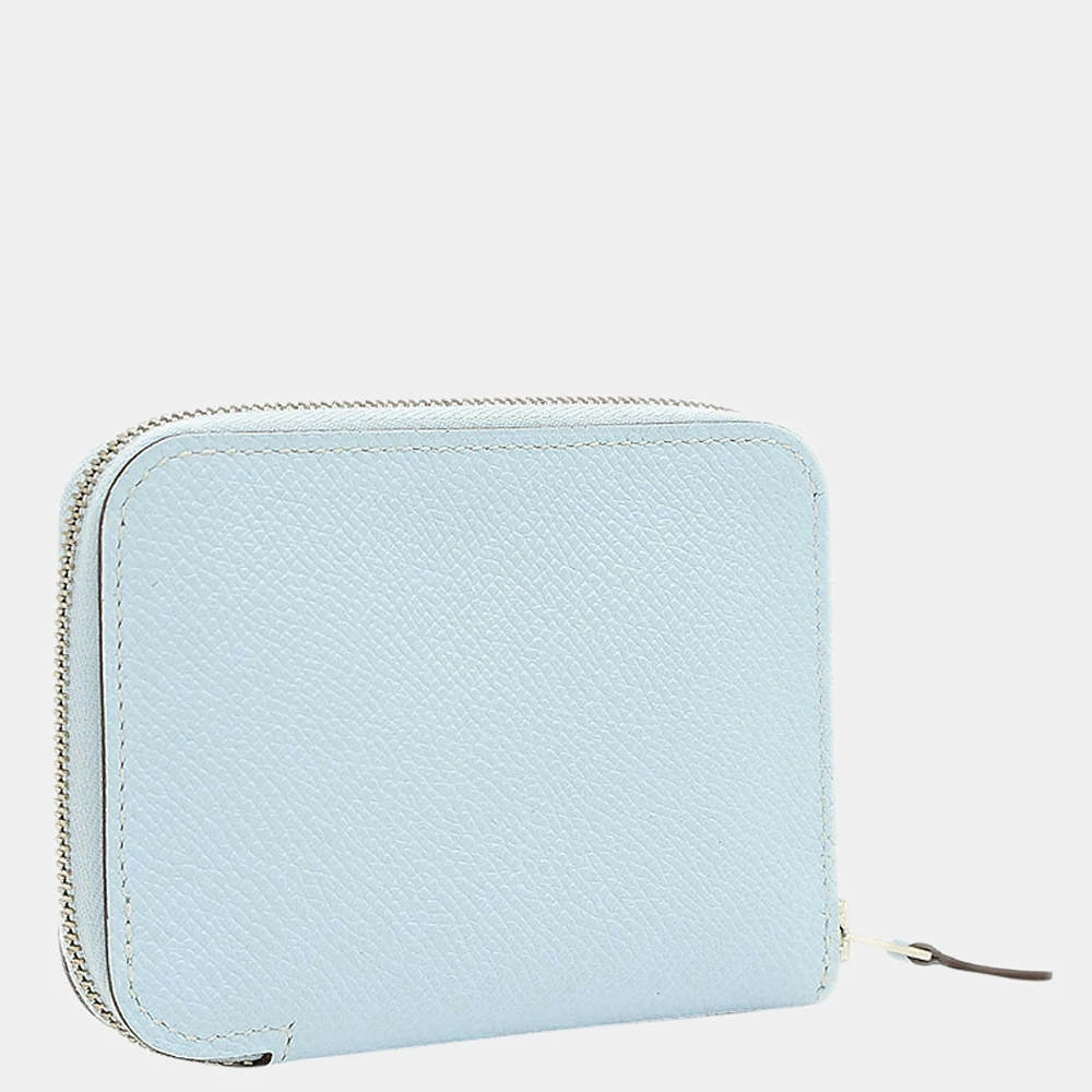 Hermes Azap Mini Coin Case Wallet Epson Blue Blum D Engraved For Women 4 Hermes Azap Mini Coin Case Wallet Epson Blue Blum D Engraved For Women - Image 2