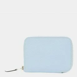 Hermes Azap Mini Coin Case Wallet Epson Blue Blum D Engraved For Women