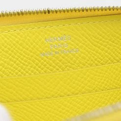 Hermes Azap Mini Coin Case Wallet Epson Lime Y Engraved For Women -Deals Hermes Store luxury women hermes used handbags p650365 007
