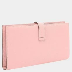 Hermes Bearn Classic Purse Goat Rose Sakura D Engraved For Women -Deals Hermes Store luxury women hermes used handbags p650394 001