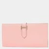 Hermes Bearn Classic Purse Goat Rose Sakura D Engraved For Women -Deals Hermes Store luxury women hermes used handbags p650394 003