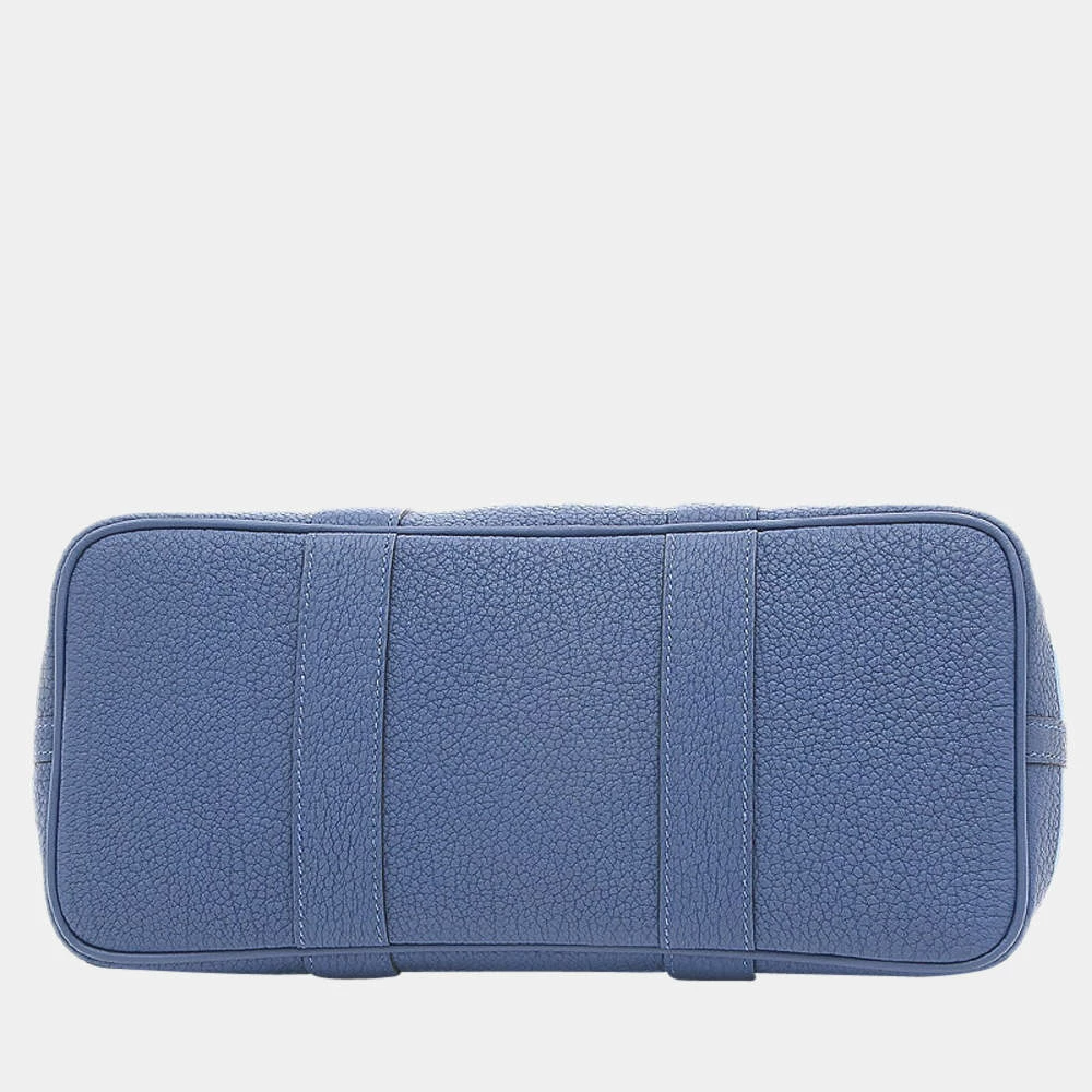 Hermes Garden Party TPM Blue Brighton Canvas Leather Z Engraved Handbag For Women 4 Hermes Garden Party TPM Blue Brighton Canvas Leather Z Engraved Handbag For Women - Image 2