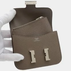 Hermes Constance Slim Epson Ethane Z Engraved Wallet For Women -Deals Hermes Store luxury women hermes used handbags p650405 002