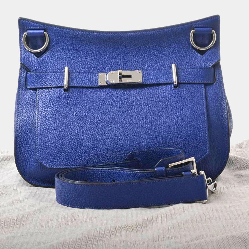 Hermes Jypsiere Jypsiere 31 Women's Taurillon Clemence Leather Shoulder Bag Blue For Women 8 Hermes Jypsiere Jypsiere 31 Women's Taurillon Clemence Leather Shoulder Bag Blue For Women - Image 6