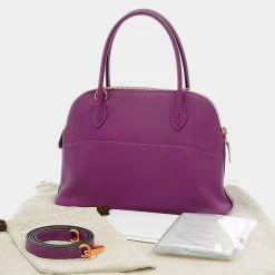 Hermes Bolide 27 Swift Anemone Y Engraved Handbag For Women -Deals Hermes Store luxury women hermes used handbags p650418 003